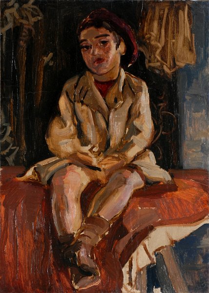 Daughter of the artist Sibiria 1943 oil on paper attached to cardboard 50x36